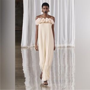 ZARA LONG FLORAL KNIT DRESS size S